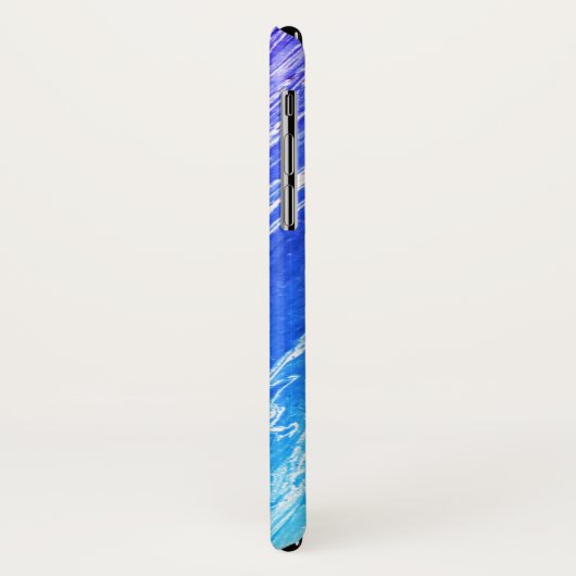 Blauwe marmer gepolijst Stone Imitation & Monogram Case-Mate iPhone Case (Achterkant/links)