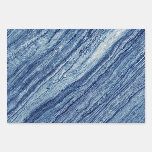 Blauwe marmer inpakpapier vel (Voorkant 2)