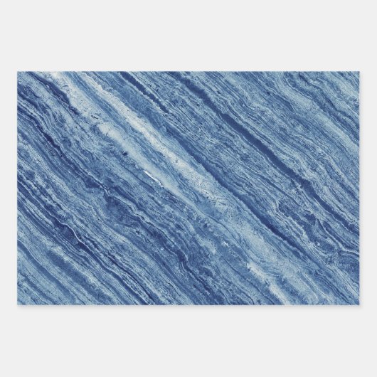Blauwe marmer inpakpapier vel (Voorkant)