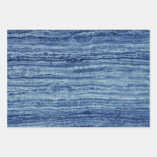 Blauwe marmer inpakpapier vel (Voorkant 3)