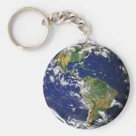 Blauwe marmer_Make Elke dag Dag Aarde Dag Sleutelhanger