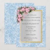 Blauwe marmer met florale bruinkool kaart (Voorkant / Achterkant)