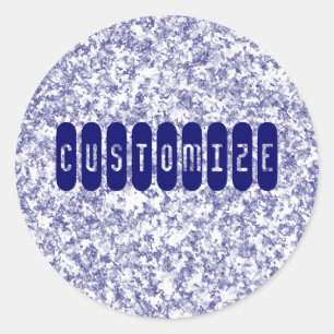 Blauwe marmer - Sjabloon Ronde Sticker