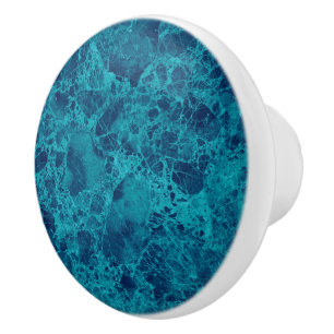 Blauwe marmer Terrazzo Structuur Keramische Knop