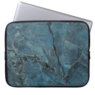 blauwe marmer texture background, Italiaanse marbe Laptop Sleeve