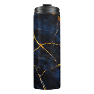 Blauwe marmer texture background, Italiaanse marme Thermosbeker