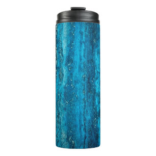Blauwe marmer thermosbeker