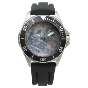 Blauwe marmeraarde (oostelijk halfrond) horloge