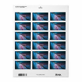 Blauwe Marmeren Adressticker Etiket (Full Sheet)