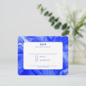 Blauwe Marmeren Ster David Aangepaste Bar Mitswa RSVP Kaartje (Staand voorkant)