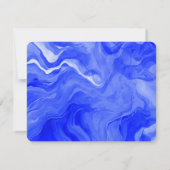 Blauwe Marmeren Ster David Aangepaste Bar Mitswa RSVP Kaartje (Achterkant)