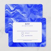 Blauwe Marmeren Ster David Aangepaste Bar Mitswa RSVP Kaartje (Voorkant / Achterkant)