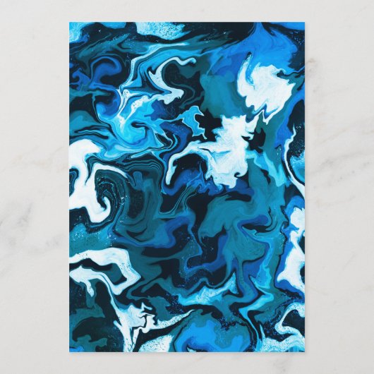 Blauwe Marmeren Ster van David Custom Bar Bat Mitz Menu (Achterkant)