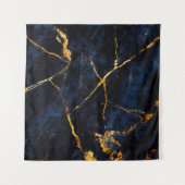 Blauwe marmeren textuur achtergrond, Italiaans mar Wandkleed (Voorkant (horizontaal))