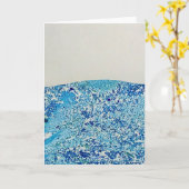 Blauwe marmerkunst kaart (Gele Bloem)