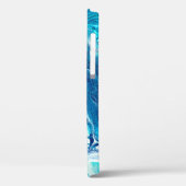 Blauwe marmertextuur Case-Mate iPhone case (Achterkant / Links)