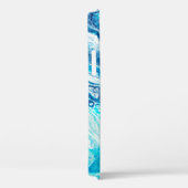 Blauwe marmertextuur Case-Mate iPhone case (Achterkant / Rechts)
