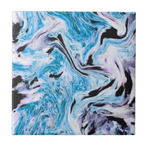 Blauwe marmertextuur tegeltje