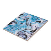 Blauwe marmertextuur tegeltje (Zijkant)