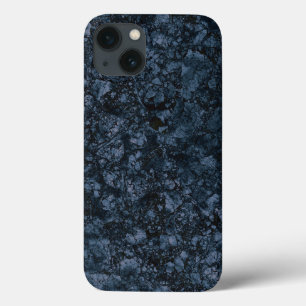 Blauwe marmertextuur (zwart/marinesultaat) iPhone 13 hoesje