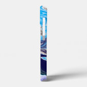Blauwe marmervochtige kunst Case-Mate iPhone case (Achterkant / Links)