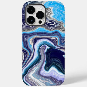 Blauwe marmervochtige kunst Case-Mate iPhone 14 pro max hoesje