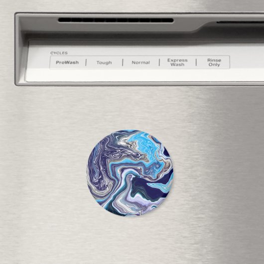 Blauwe marmervochtige kunst magneet (Insitu (Vaatwasser))