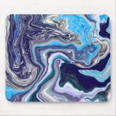 Blauwe marmervochtige kunst muismat (Voorkant)