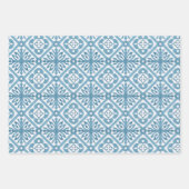 Blauwe Marokkaanse mediterrane Tegel Inpakpapier Vel (Voorkant 3)
