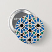 Blauwe Marokkaanse Mozaïek Button (Voorkant /achterkant)