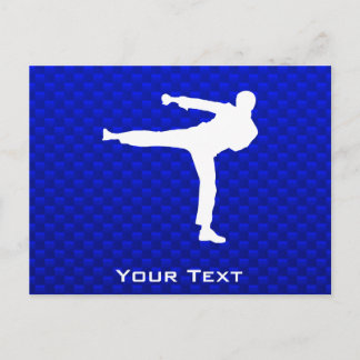 Blauwe martiale kunst briefkaart