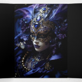 Blauwe Masquerade Sweet 16 Feestuitnodiging Drieluik Uitnodiging (Binnenkant midden)