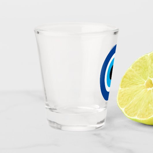 Blauwe Mati Evil Eye Grieks Symbool Shot Glass Shot Glas (Links)