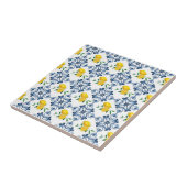 Blauwe mediterrane citroen tegeltje (Zijkant)