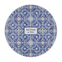   Blauwe Mediterrane Tegel - Eigen Tekst