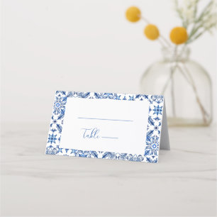 Blauwe mediterrane Tegel en Citrus bruiloft