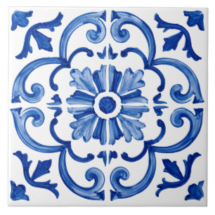 Blauwe mediterrane tegel tegeltje