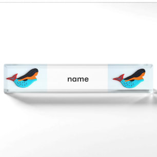blauwe meerminnaam deskplate naambordje