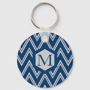 Blauwe meetkunde sleutelhanger