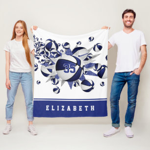blauwe meisjes sportkamer decor basketballen sterr fleece deken