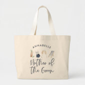 Blauwe meisjesachtige moderne script moeder van de grote tote bag (Voorkant)