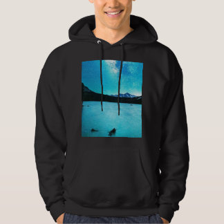 Blauwe Melkwegstelsel boven Mountain Lake Hoodie