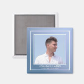 Blauwe Memorial Foto Magneet (Voorkant / Achterkant)