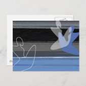 Blauwe mensen briefkaart (Voorkant / Achterkant)