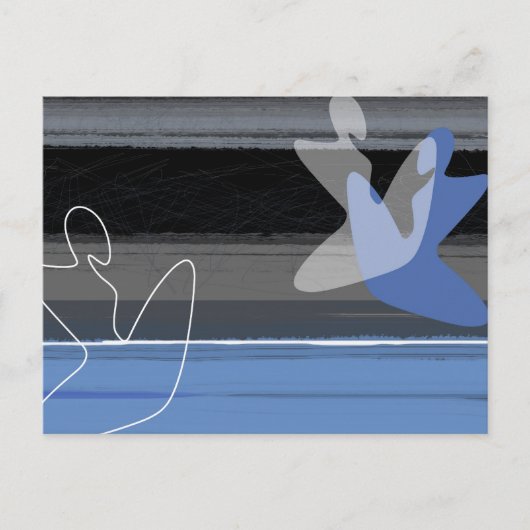 Blauwe mensen briefkaart (Voorkant)