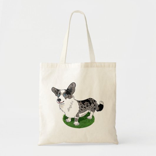 Blauwe merg, Corgi Cardigan. Tote Bag (Voorkant)