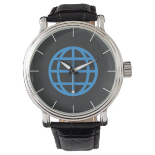 Blauwe Meridiaan Globe Horloge