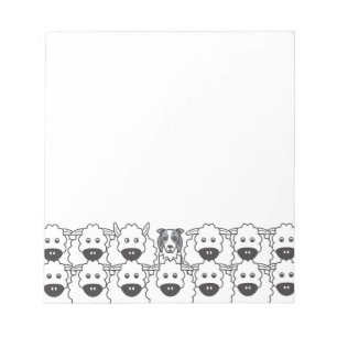 Blauwe Merle Border Collie in de schapen Notitieblok