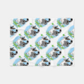 Blauwe merle Corgi met bal Fleece Deken (Voorkant (Horizontaal))