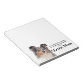 Blauwe Merle Sheltie Moeder Note Pad Notitieblok (Schuin)